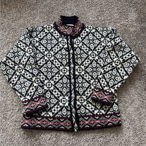 Vintage LL Bean Nordic Fair Isle Wool Cardigan